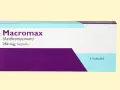 Opakowanie leku Macromax (Azithromycinum) 250 mg, zawierające 6 kapsułek.