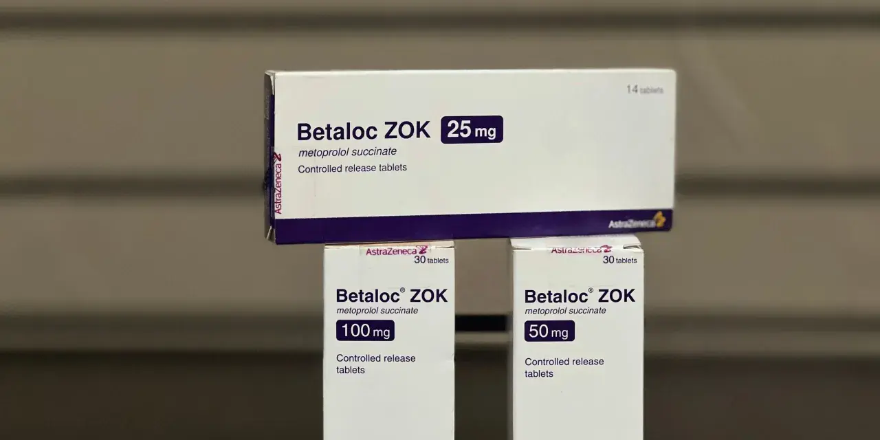 Opakowania leku Betaloc ZOK 25 mg, 50 mg i 100 mg.