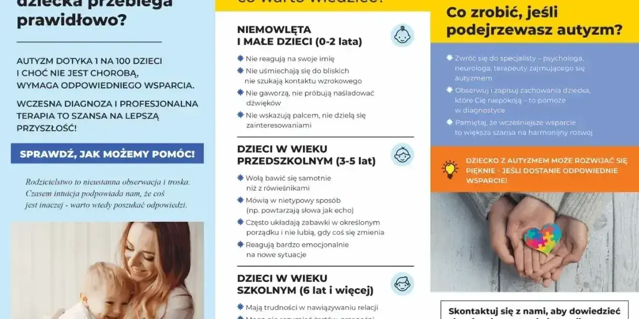 Wczesna diagnoza autyzmu u dzieci, jak w przypadku conners 3, to klucz do lepszej przyszłości. Obraz pokazuje matkę z dzieckiem i symbole związane z autyzmem.