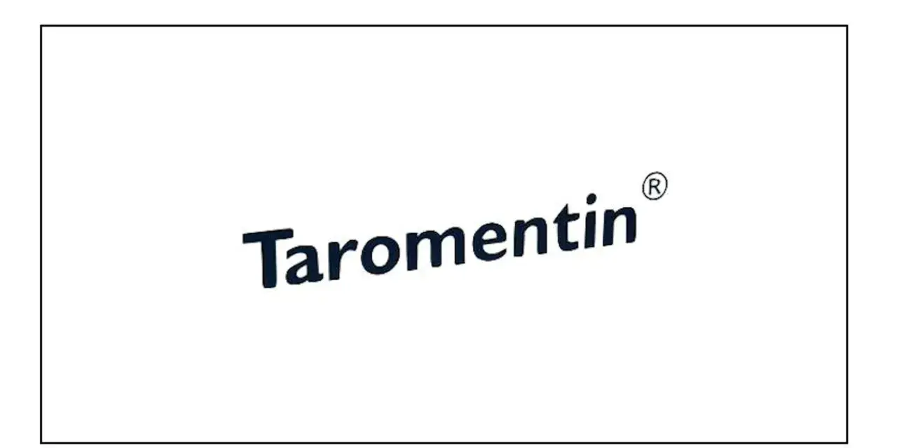 Napis Taromentin z zarejestrowanym znakiem towarowym.