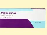 Opakowanie leku Macromax (Azithromycinum) 250 mg, zawierające 6 kapsułek.