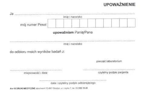 Jak napisać upoważnienie do odbioru wyników badań bez błędów