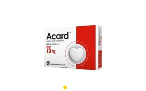 Opakowanie Acardu 75 mg, 60 tabletek. Warto pamiętać o potencjalnych skutkach ubocznych acardu.