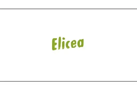 Zielona, ręcznie pisana nazwa "Elicea" na białym tle.