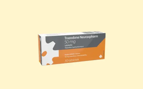 Opakowanie leku Trazodone Neuraxpharm 50 mg, zawierające 30 tabletek.