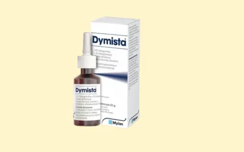 Dymista - spray do nosa w buteleczce i pudełku. Pomaga przy problemach z zatokami.