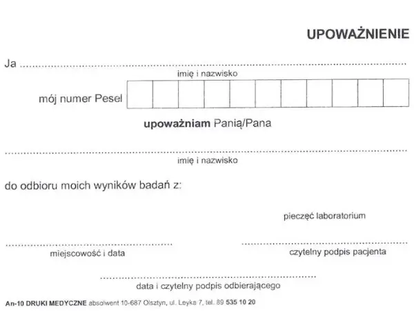 Jak napisać upoważnienie do odbioru wyników badań bez błędów