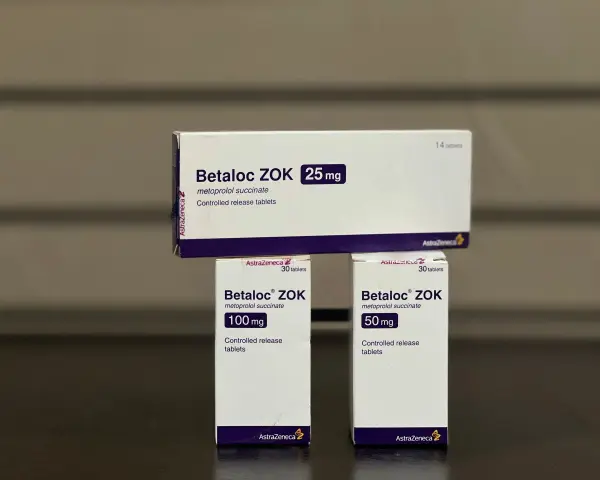 Opakowania leku Betaloc ZOK 25 mg, 50 mg i 100 mg.
