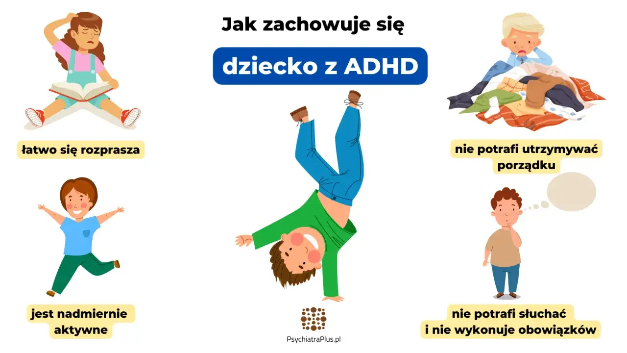 Dziecko z ADHD: łatwo się rozprasza, jest nadmiernie aktywne, nie potrafi utrzymywać porządku i nie wykonuje obowiązków.