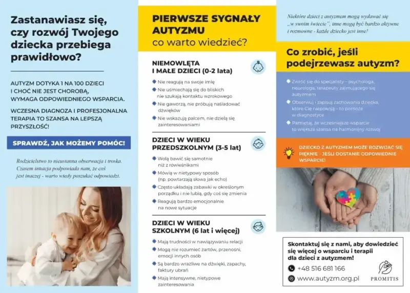 Wczesna diagnoza autyzmu u dzieci, jak w przypadku conners 3, to klucz do lepszej przyszłości. Obraz pokazuje matkę z dzieckiem i symbole związane z autyzmem.
